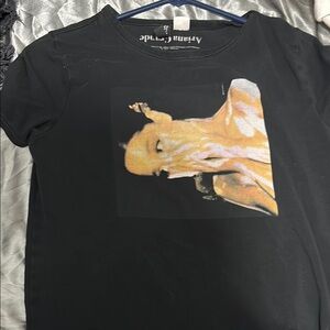 Alpha Industries Black Crop Top with Artistic Print